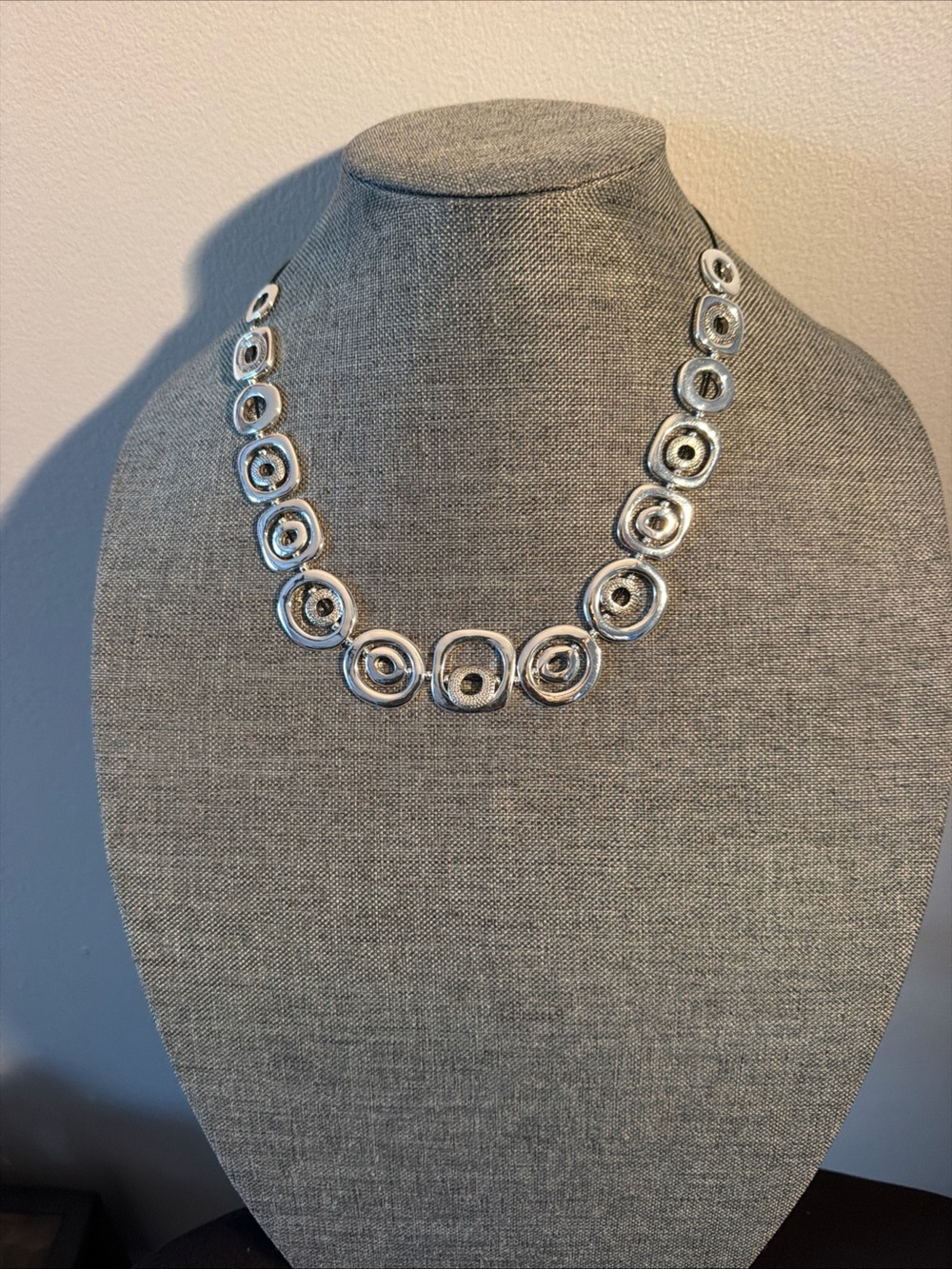 2 Silver Circular Link Necklace - Women Jewelry